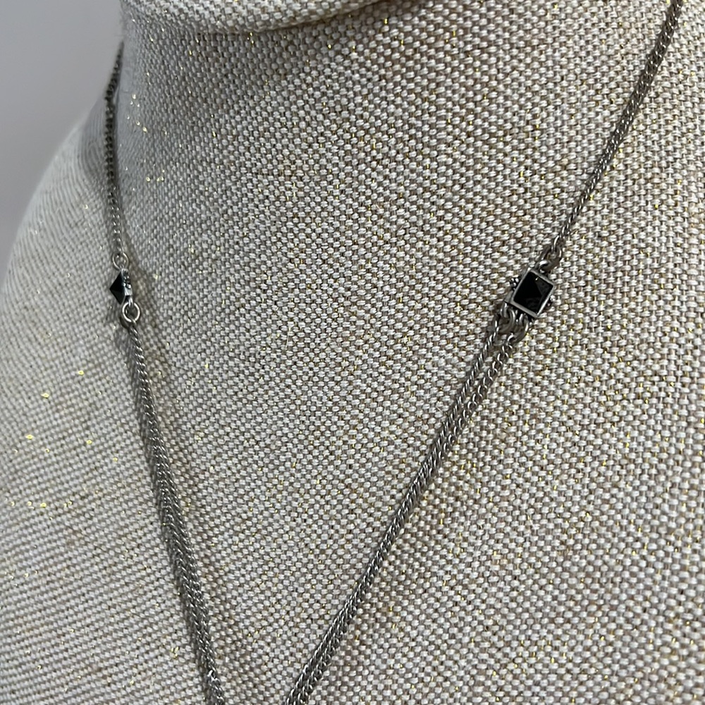 Lucky Brand Silver chain necklace with purple stone - Picture 4 of 9